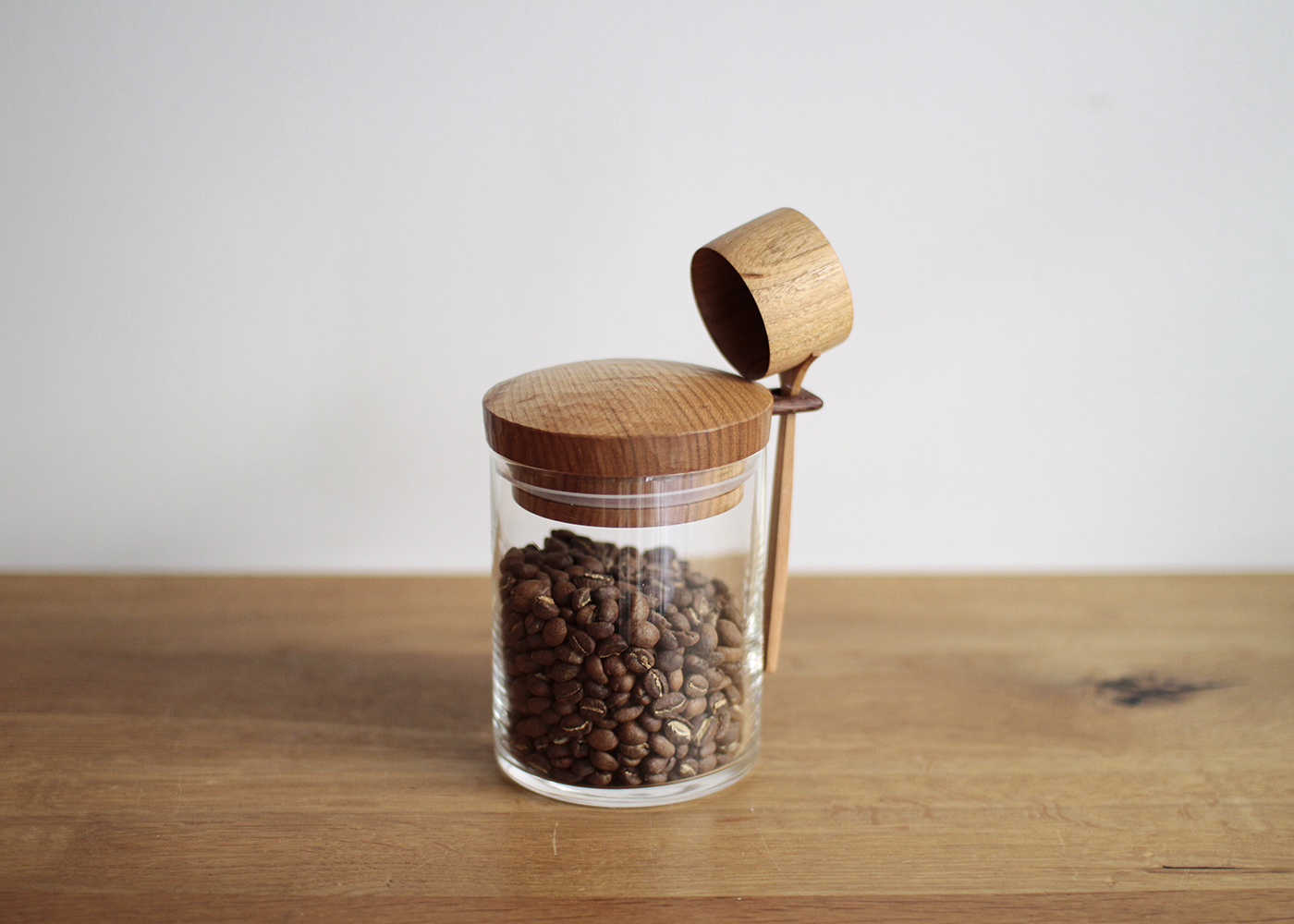コーヒーキャニスターと珈琲杓のセット S（サクラ材） | doinel / ドワネル