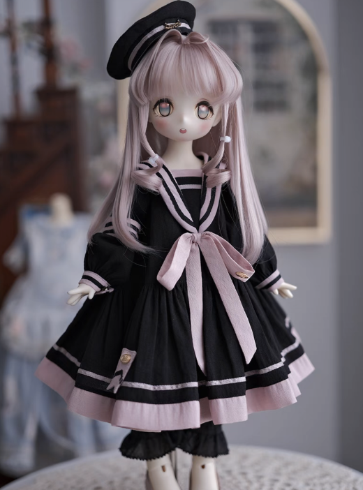 即納】セーラー服風スカートドレス: ブラック（60cm,SD13,DD対応）（DD
