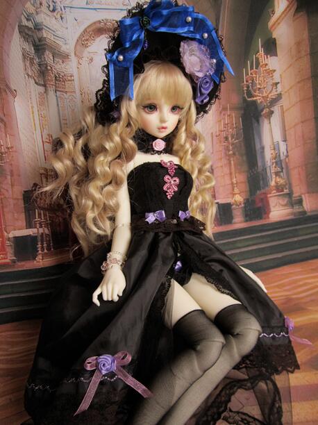 40cm/MSD】黒ドレスゴスロリドレス(ブラック）【ドレス】（MSD）｜DOLK