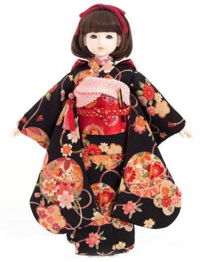 球体関節人形aya】鞠に桜の着物9点セット(鞠に桜・黒) ｜DOLK（ドルク）