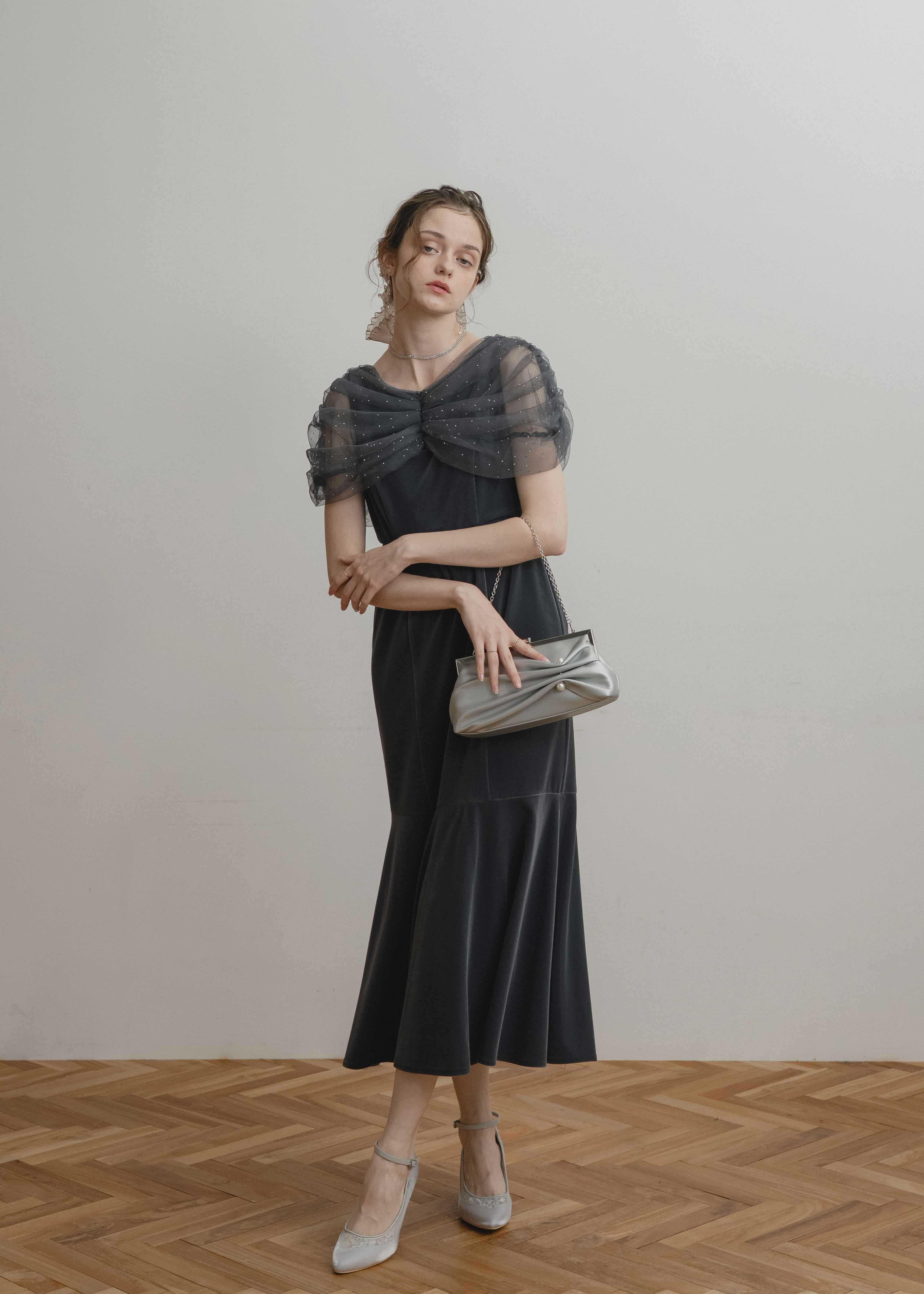 チュールケープデザインマーメイドドレス|DorryDoll