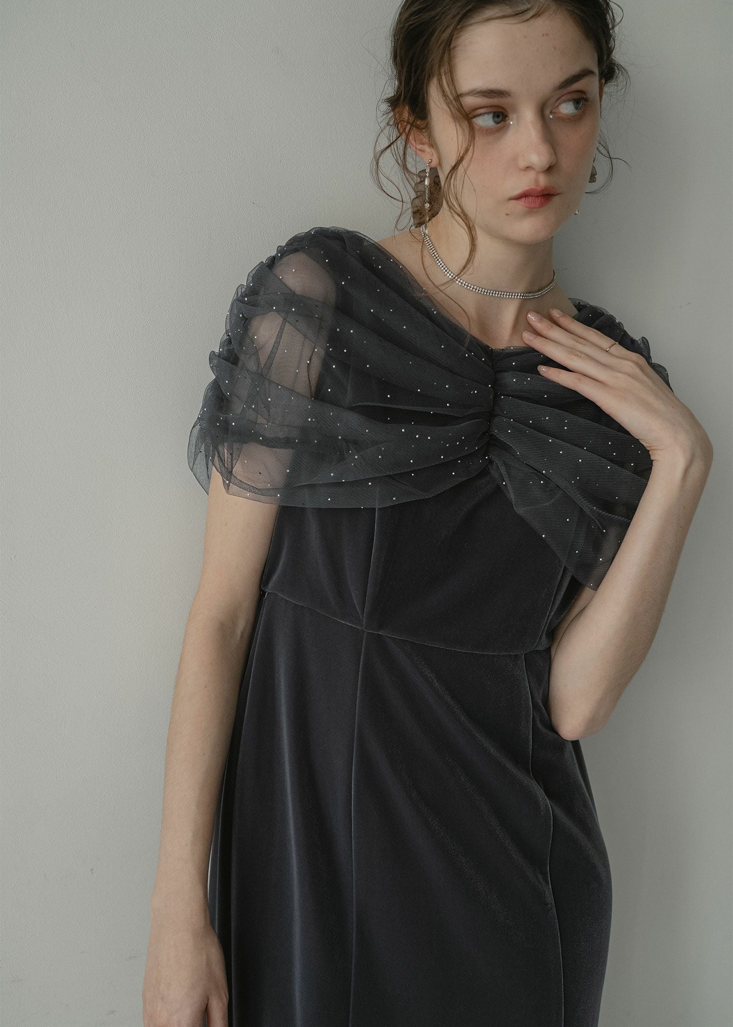 チュールケープデザインマーメイドドレス|DorryDoll