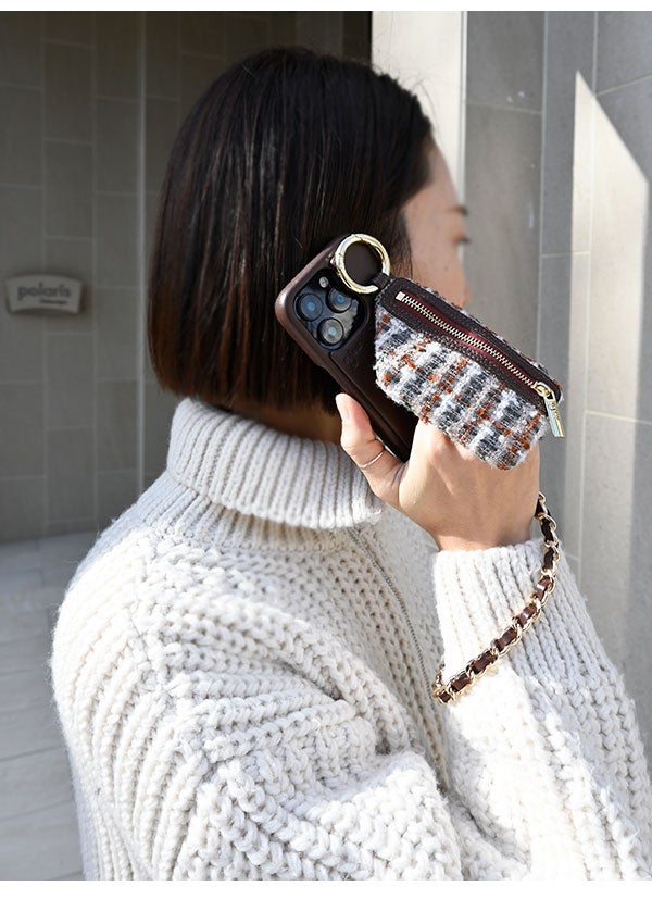 iPhone対応】 エジュー ajew tweed cadenas zipphone case 2月中旬