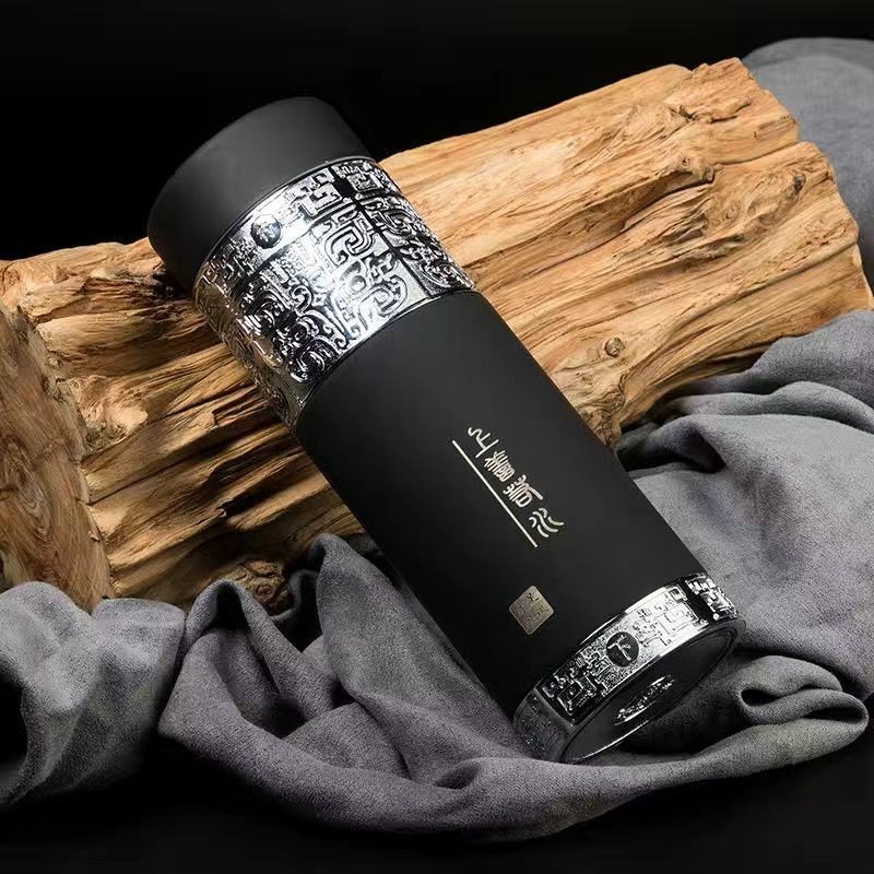 台灣熱賣上善若水銀杯子s999純銀保溫杯泡茶杯高檔商務禮品定製刻字足