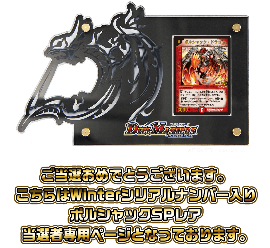 シリアル入りボルバルザークWinter当選者ページ | デュエル・マスターズ