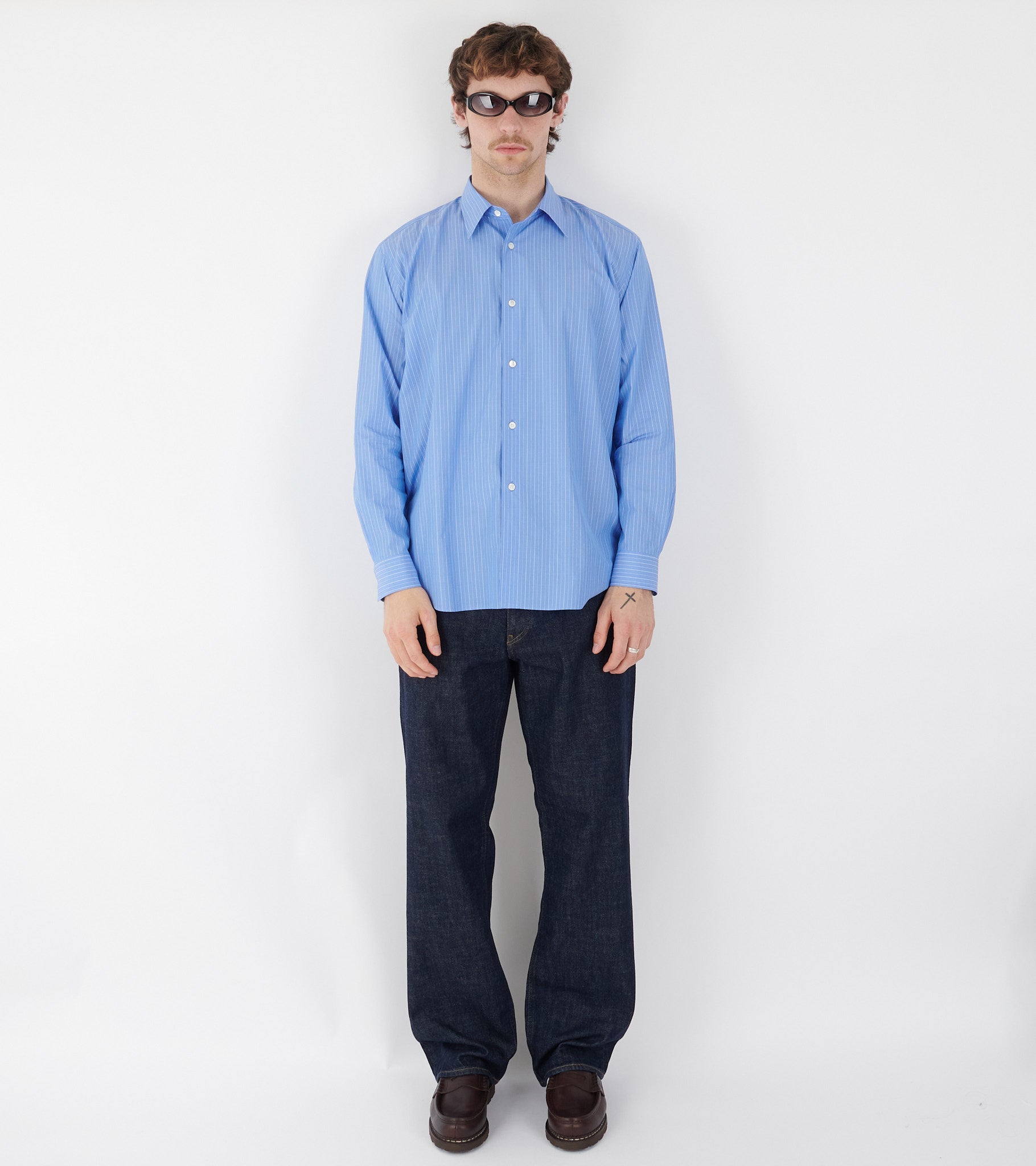 Suvin High Count Cloth Stripe Shirt Blue Stripe – Dr. Adams