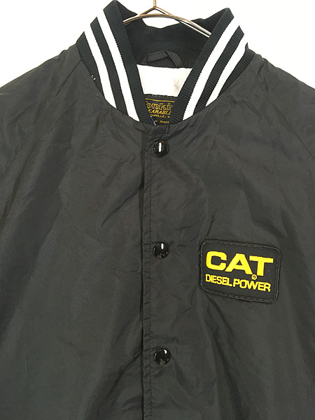 古着 80s CAT DIESEL POWER 重機 企業 パッチ ナイロン スタジャン
