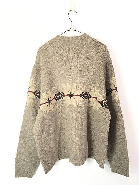 古着 90s Eddie Bauer Legend 雪柄 スノーフレーク ハーフジップ