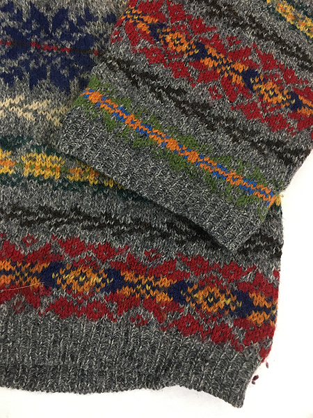 古着 90s J Crew ネイティブ フェアアイル ボーダー ウール ニット