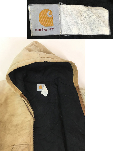 古着 Carhartt フェード ブラウン ダック 防寒 パデット アクティブ