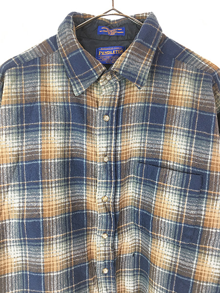 古着 90-00s Pendleton エルボーパッチ オンブレ シャドー チェック