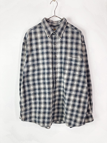 古着 00s St John's Bay ブラック オンブレ シャドー チェック