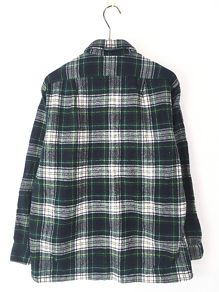 古着 70s USA製 Pendleton 好配色 グリーン チェック 開襟 ボックス