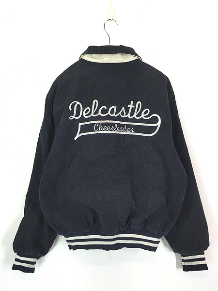 古着 80s USA製 D パッチ パデット 襟付き 太畝 コーデュロイ