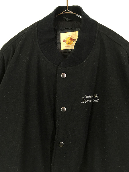 古着 90s Hard Rock Cafe 「NEW YORK」 本革 レザー × ウール ハード