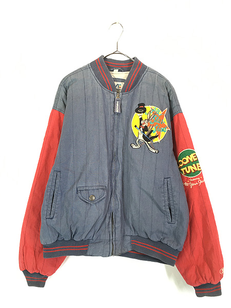 古着 90s USA製 LOONEY TUNES キャラクター フェルト パッチ コットン