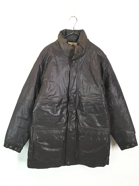 最終売り尽し】古着 80s Eddie Bauer 比翼 2tone 本革 レザー グース