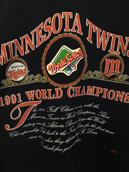 最終売り尽し】古着 90s USA製 MLB Minnesota Twins ツインズ 「1991