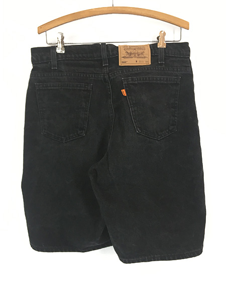 古着 90s USA製 Levi's 560 「00 レングス」 ブラック デニム ショーツ
