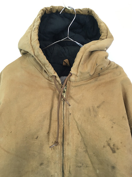 古着 USA製 Carhartt 防寒 ブラウン ダック パデット アクティブ