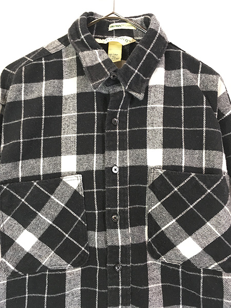 古着 80s USA製 St John's Bay BIG MAC 白黒 モノトーン チェック