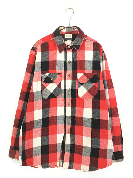 最終売り尽し】古着 80s USA製 FIVE BROTHER 好配色 ブロック チェック