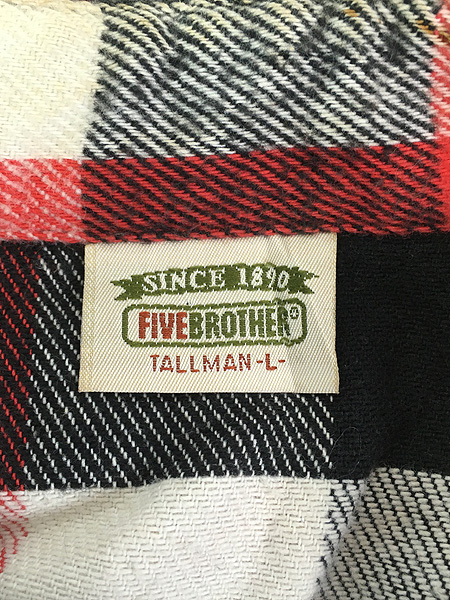 最終売り尽し】古着 80s USA製 FIVE BROTHER 好配色 ブロック チェック
