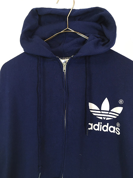 古着 80s USA製 adidas トレフォイル フロッキー プリント スウェット