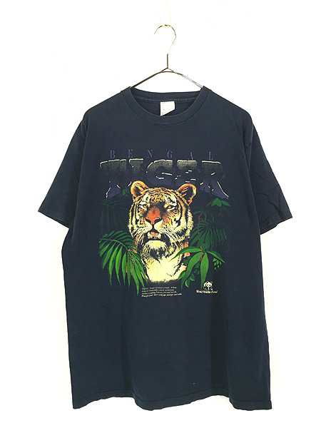 古着 80-90s USA製 WWF トラ タイガー アニマル Tシャツ L 古着【30off