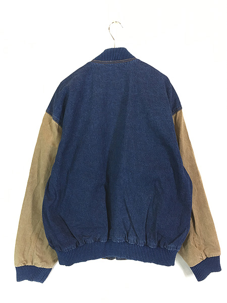 古着 90s CATERPILLAR 重機 企業 濃紺 デニム スタジャン ジャケット