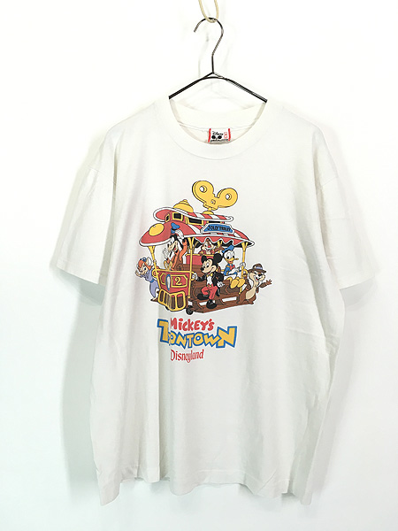 古着 90s USA製 Disney 「TOON TOWN」 ディズニー パーク Tシャツ L