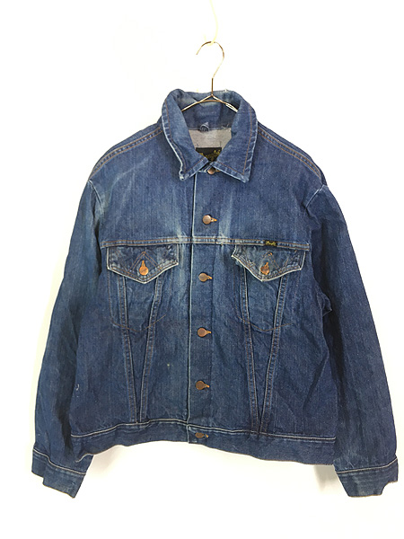 古着 70s USA製 Wrangler 黒タグ サイレントW フラップ 2ポケ 濃紺