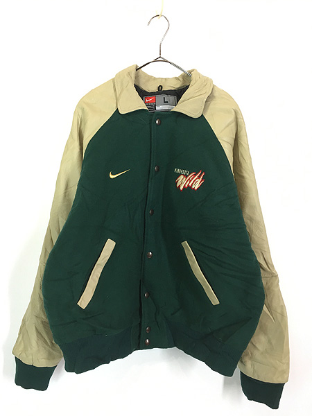 古着 90-00s Canada製 NIKE NHL Minnesota Wild ワイルド 本革 レザー
