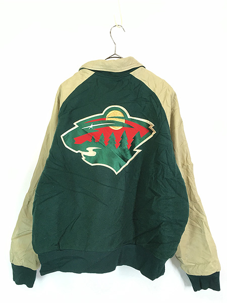 古着 90-00s Canada製 NIKE NHL Minnesota Wild ワイルド 本革 レザー