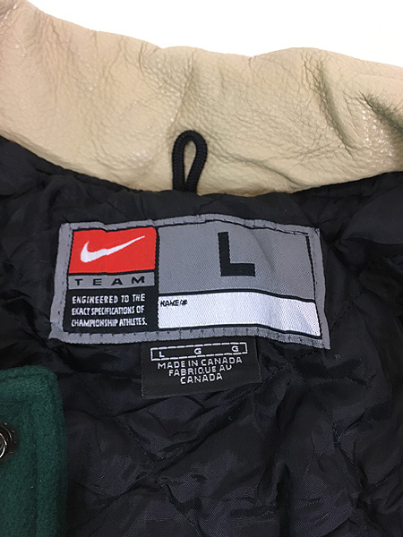 古着 90-00s Canada製 NIKE NHL Minnesota Wild ワイルド 本革 レザー