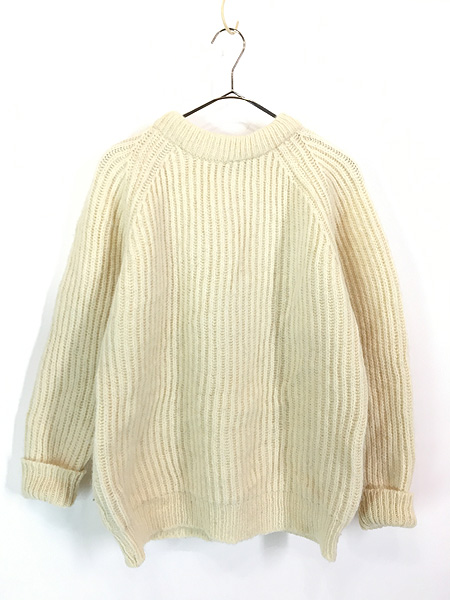 古着 80s 英国製 Peter Storm 黒タグ ローゲージ ヘビー ウール ニット