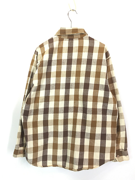 古着 80s USA製 BIG MAC ブラウン×ホワイト ブロック チェック ヘビー