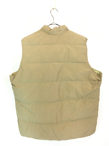 古着 70-80s WoolRich 60/40 クロス シェル ダウン ベスト ベージュ XL