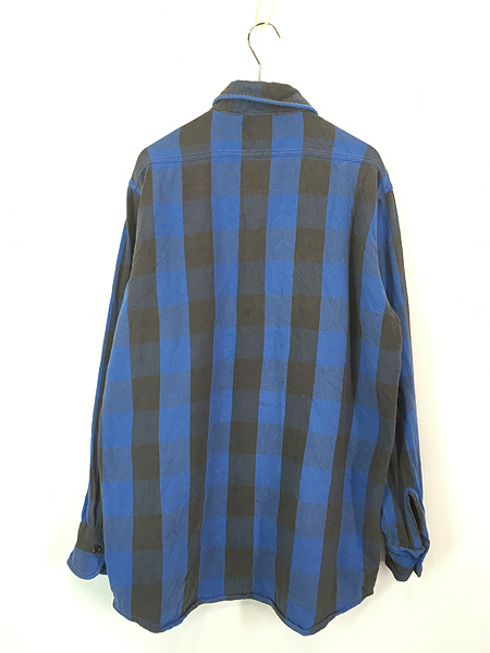 古着 70-80s FIVE BROTHER? ブルー × ブラック ブロック チェック