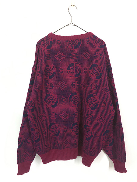 古着 90s Christian Dior ボタニカル フラワー 総柄 ヘビー ウール