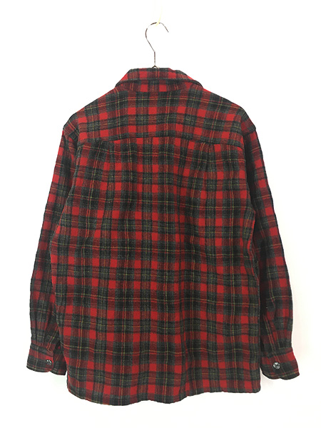 古着 60s 日本製 Penney's Towncraft レッド チェック 開襟 ウール