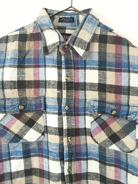 古着 80s BIG YANK カラフル チェック コットン フランネル シャツ