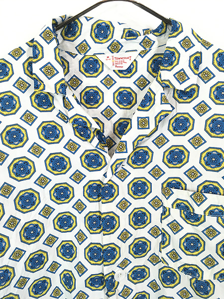 古着 60s TOWNCRAFT Penneys 小紋柄 総柄 開襟 ボックス パジャマ