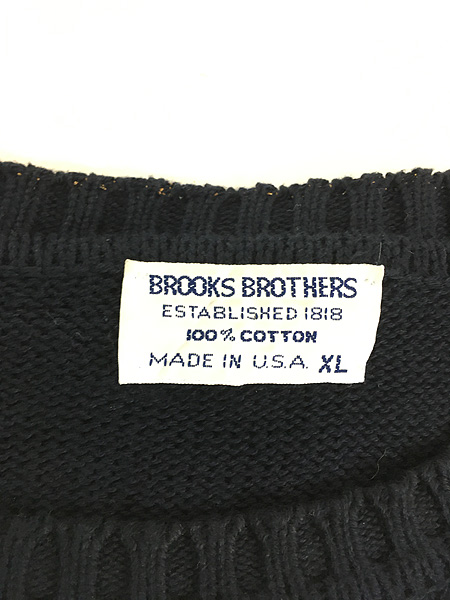 古着 80s USA製 Brooks Brothers 無地 ソリッド ローゲージ コットン