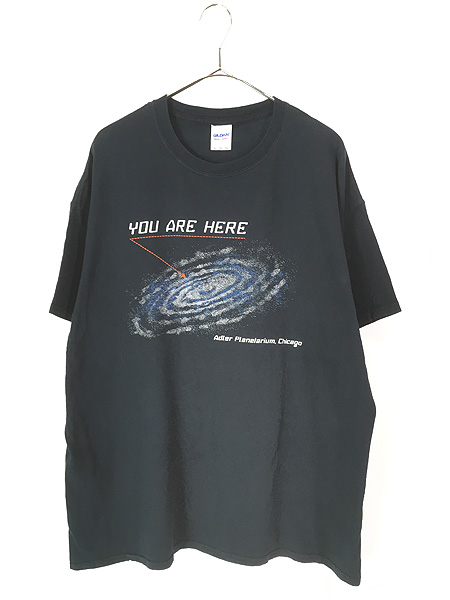 古着 「YOU ARE HERE」 銀河 宇宙 惑星 プラネタリウム Tシャツ XL