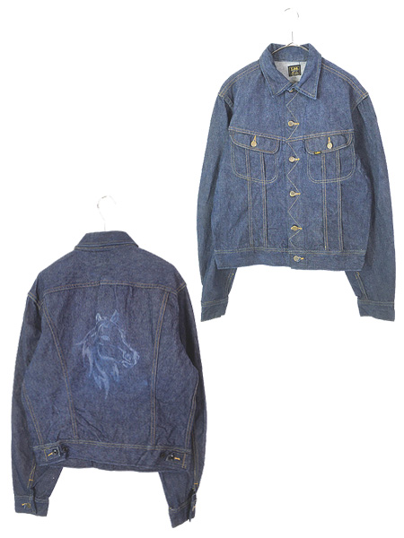 古着 70s USA製 Lee 101-J 真紺 左綾 インディゴ デニム トラッカー