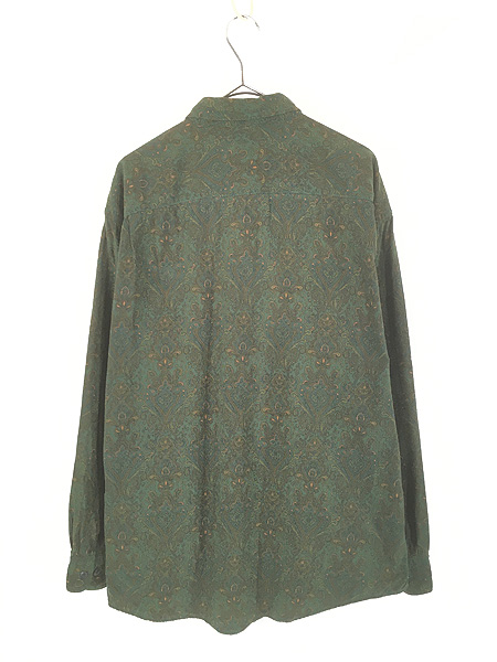 古着 90s GAP ペイズリー オリエンタル 総柄 コットン レーヨン シャツ