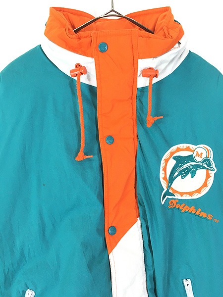 古着 NFL Miami Dolphins ドルフィンズ 2way ハーフジップ パデット