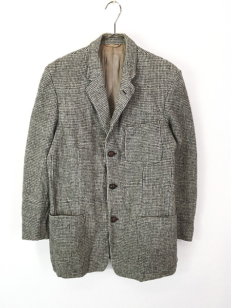 古着 40-50s 英国製 Alexandre × Harris Tweed ブラック 好配色
