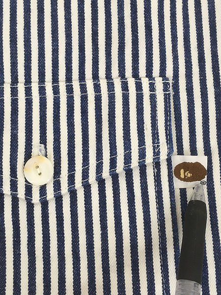 古着 90s USA製 POST OVERALLS × A BATHING APE Wネーム ヒッコリー